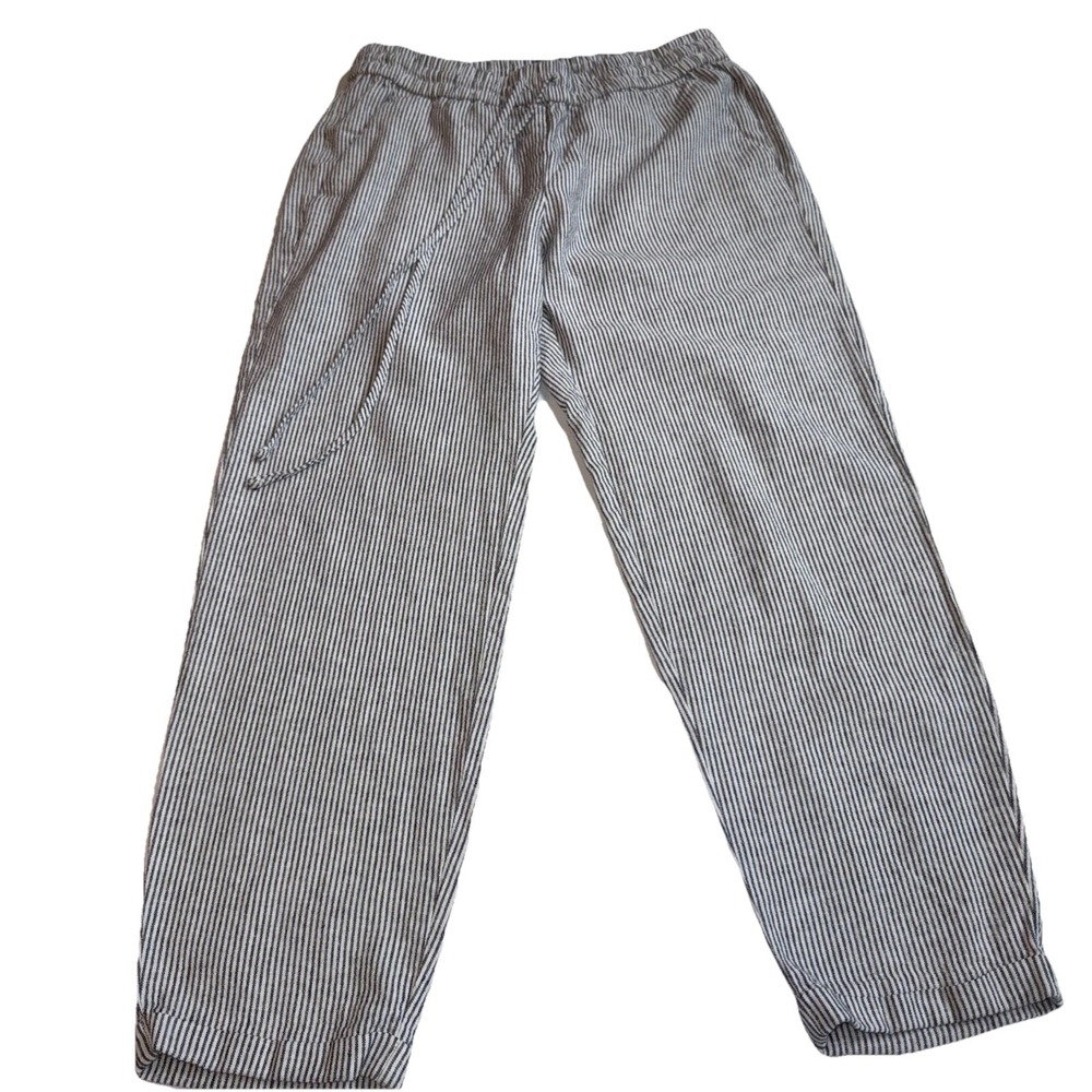 J. Crew Factory Black and White Striped Track Pants
